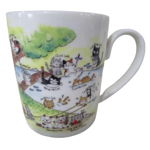 Akemi Takagi Fourteen Cats Cartoon Cat World Small Mug Japan EUC - Picture 1 of 16